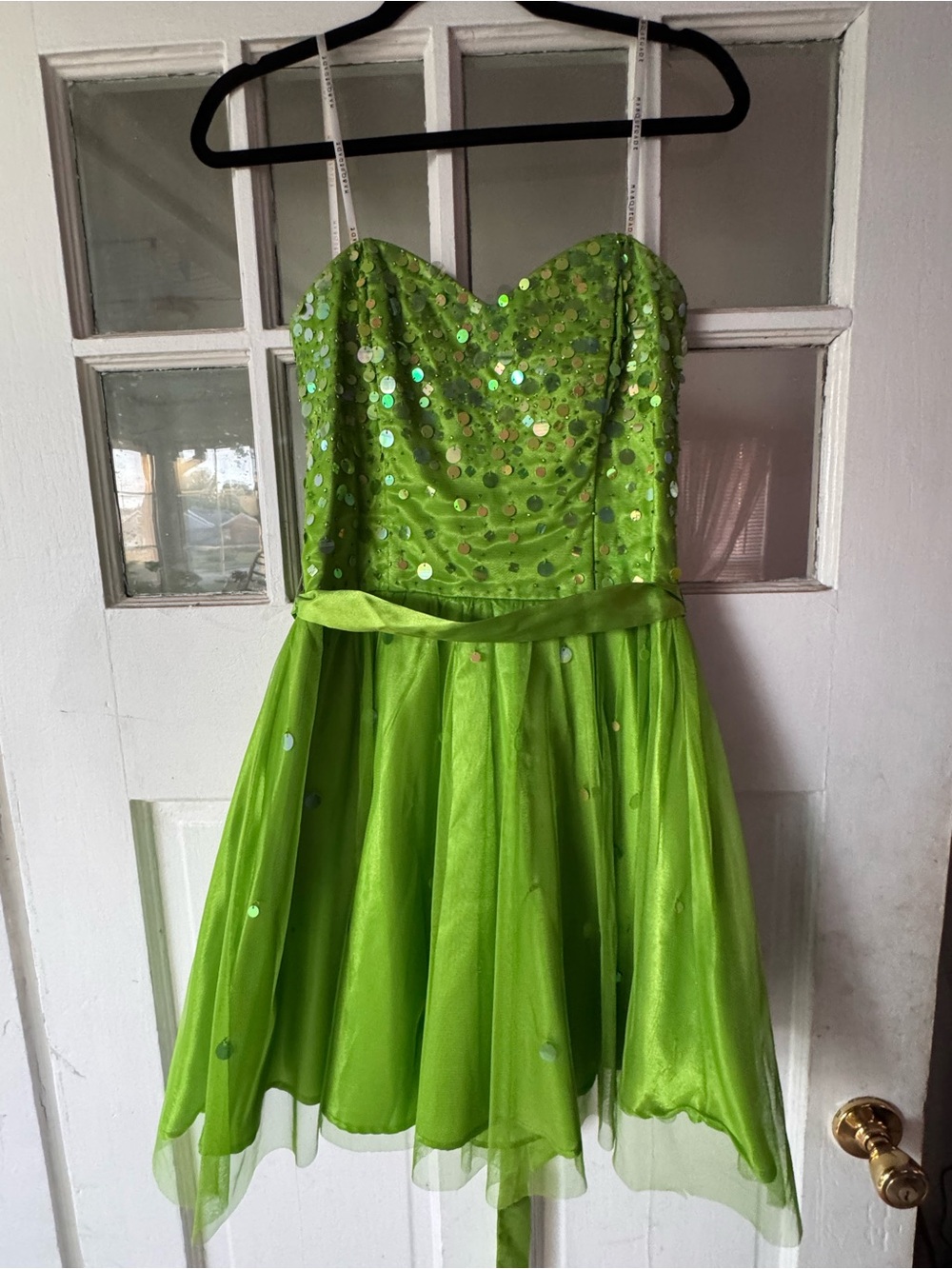 Lime Green Sequin Party Dress